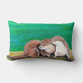 Otter-Best-Freunde-Malerei Lendenkissen