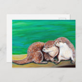 Otter Best Friends Painting Postkarte (Vorne/Hinten)