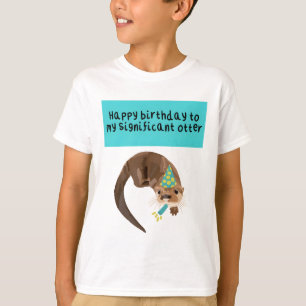 Otter Birthday Artwork Playful Aquatic Mammal Illu T-Shirt