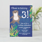 Otter Birthday Einladung (Stehend Vorderseite)