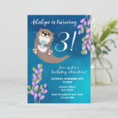 Otter Birthday Einladung (Stehend Vorderseite)