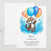Otter Birthday Einladung (Vorne/Hinten)
