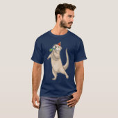 Otter Birthday Party horn T-Shirt (Vorne ganz)