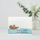 Otter Birthday Postkarte (Stehend Vorderseite)