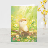 Otter-Blume-Tag Karte (Gelbe Blume)