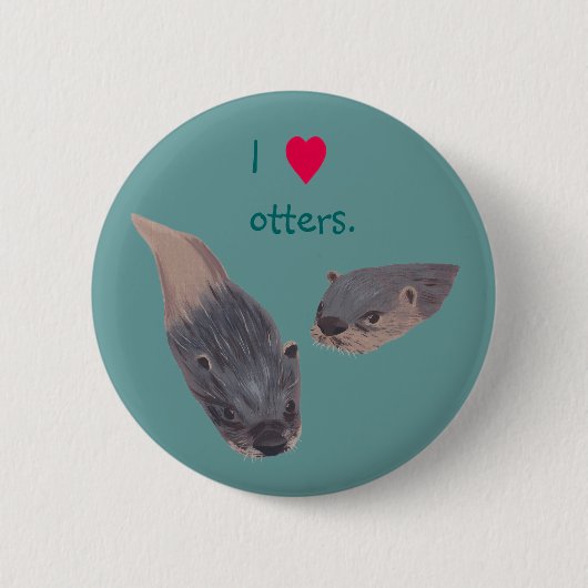 Otter-Button des Herzens I auf Knöpfen Button (Vorderseite)