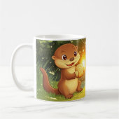 Otter Cartoon-Stil lebendig Süß Bunt Kaffeetasse (Links)