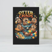 Otter Chaos Dankeskarte (Stehend Vorderseite)