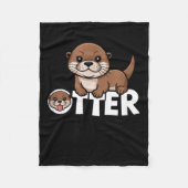 Otter Chaos Funny Animal Lover Cute Pun Sayings Qu Fleecedecke (Vorderseite)