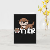 Otter Chaos Funny Animal Lover Cute Pun Sayings Qu Karte (Gelbe Blume)