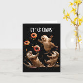 Otter Chaos Funny Bagel Fighting Sea Otters Pun An Karte (Gelbe Blume)