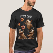 Otter Chaos Funny Bagel Fighting Sea Otters Pun An T-Shirt (Vorderseite)