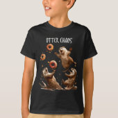 Otter Chaos Funny Bagel Fighting Sea Otters Pun An T-Shirt (Vorderseite)
