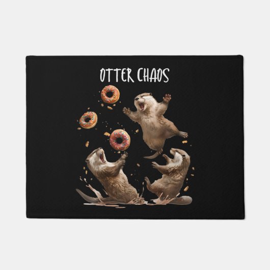 Otter Chaos Funny Bagel Kämpfe Sea Otters Puck an Fußmatte (Vorderseite)