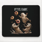 Otter Chaos Funny Bagel Kämpfe Sea Otters Puck an  Mousepad (Vorne)