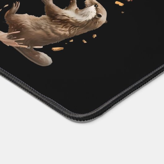 Otter Chaos Funny Bagel Kämpfe Sea Otters Puck an Schreibtischunterlage (Ecke)