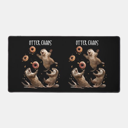 Otter Chaos Funny Bagel Kämpfe Sea Otters Puck an Schreibtischunterlage (Vorderseite)