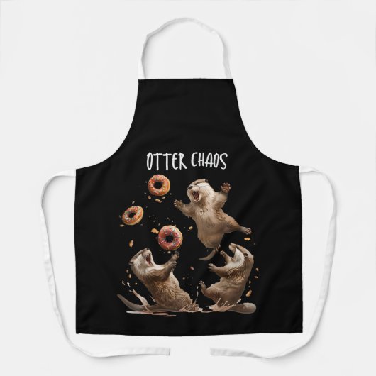 Otter Chaos Funny Bagel Kämpfe Sea Otters Puck an Schürze (Vorderseite)
