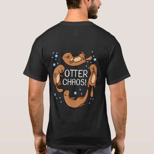 Otter Chaos Geschenk für Kinder Niedlich Schlafen T-Shirt (Rückseite)