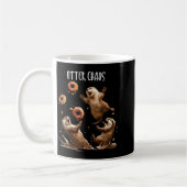 Otter-Chaos Lustiger Bagel-Kampf Seeotter Wortspie Kaffeetasse (Links)