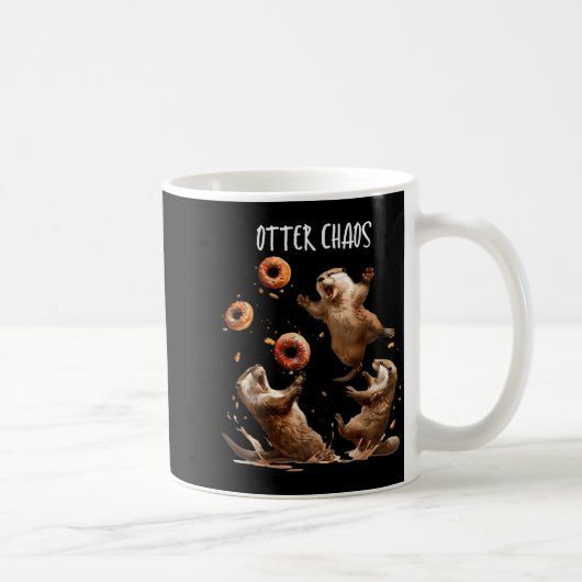 Otter-Chaos Lustiger Bagel-Kampf Seeotter Wortspie Kaffeetasse (Rechts)