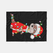 Otter Christmas Lights Santa Costume Cute Animal X Fleecedecke (Vorderseite (Horizontal))
