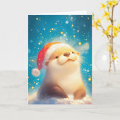 Otter Christmas Spirit Karte (Gelbe Blume)
