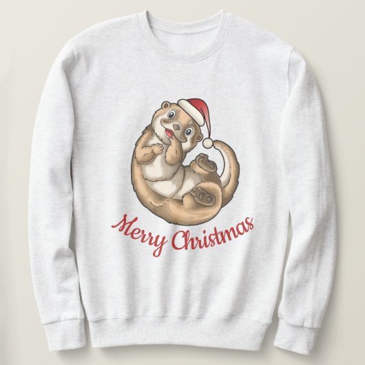 Otter Christmas T - Shirt Sweatshirt (Design vorne)
