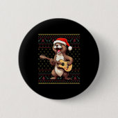 Otter Christmas Ugly Shirts Otter Playing Guitar X Button (Vorderseite)