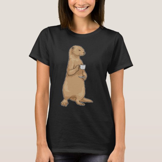 Otter Coffee Cup T-Shirt (Vorderseite)
