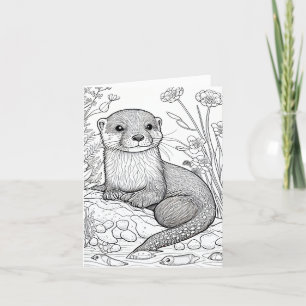 Otter Color yourself gefaltete Dankeskarte