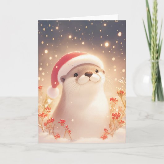 Otter Cosy Christmas Eve Karte (Vorderseite)