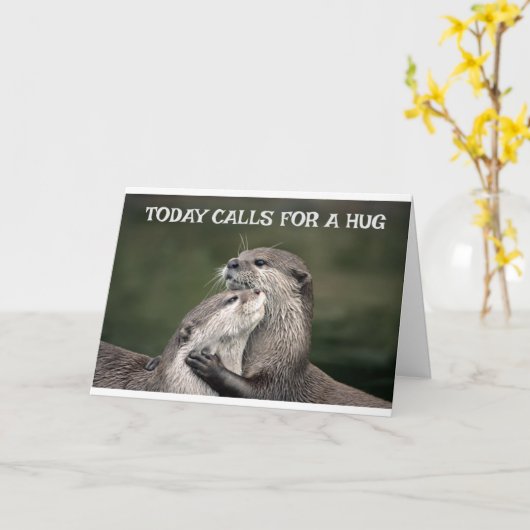 **OTTER COUPLE SAGT GLÜCKLICH BIRTHTAG" KARTE (Gelbe Blume)