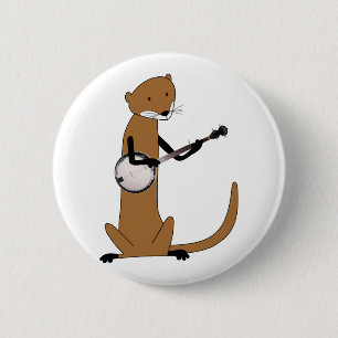 Otter, der das Banjo spielt Button