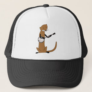 Otter, der das Banjo spielt Truckerkappe