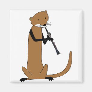 Otter, der den Clarinet spielt Magnet