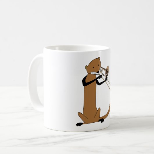 Otter, der den Trombone spielt Kaffeetasse (Vorderseite Links)