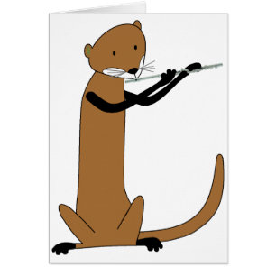 Otter, der die Flöte spielt