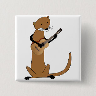 Otter, der die Gitarre spielt Button