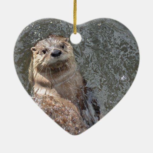Otter drehen Drehungen um Keramikornament (Hinten)