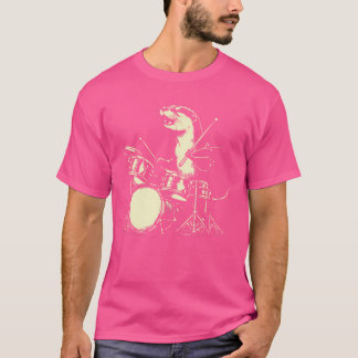 Otter Drummer Rock Drummer Sea Otter Playing Drums T-Shirt