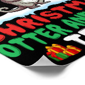 Otter Eating Zza Santa Hat Xmas Light Christmas  Poster (Ecke)