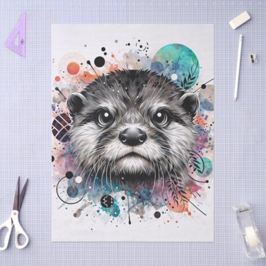 Otter Face Multicolor Seidenpapier (Basteln)