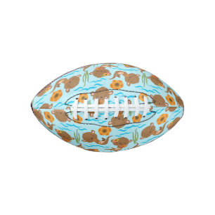 Otter-Familie Orange Blumen Florale Wasser-Tiere Football