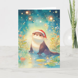 Otter-Feiertagsglühen Karte