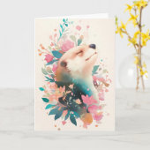 Otter flüstert Blumen Karte (Gelbe Blume)
