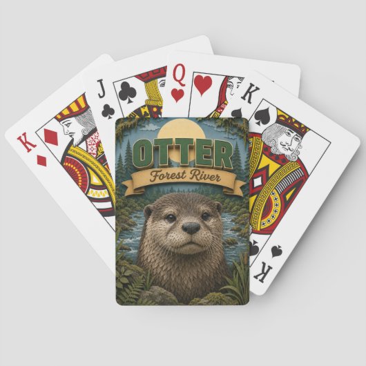 Otter Forest Fluss POPCUT Spielkarten (Rückseite)