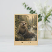 Otter Forest Rivers VINTAGE Postkarte (Stehend Vorderseite)