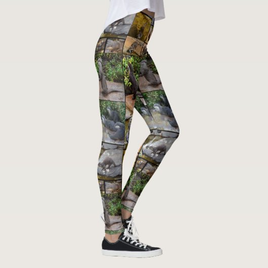 Otter Foto Collage Damen Leggings. Leggings (Rechts)