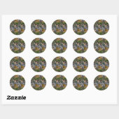 Otter Foto Collage Round Stickers. Runder Aufkleber (Blatt)